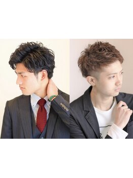 ツイストスパイラル×メンズカットでスーツにも映える好印象を[西長堀/シャドウパーマ/眉毛/MEN'S/学割U24]