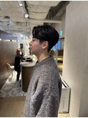 大人ニュアンスパーマメンズセンターパート