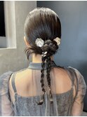 ヘアアレンジ/ヘアセット/編み下ろしアレンジ/編み下ろし/結婚式