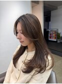 レイヤー/ミディアム・ロング/20代/顔周り/ブラウンベージュ
