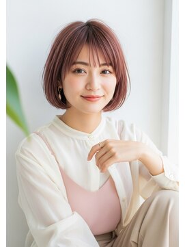 チェリーレッド/バーガンディ/内巻きモテボブ/ナチュラルボブ