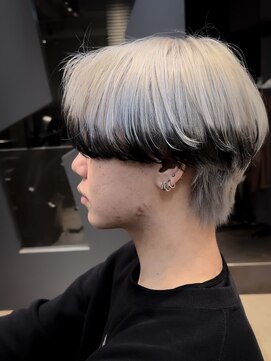 men's salon Gaudi 池袋店【メンズサロン ガウディ】 エンドカラー×メンズ前下がりマッシュ×カルマパーマ仕上げ