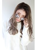 外国人風ロング ハイライトグレージュ ホワイトアッシュ グラデ