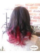 カラフル ヘアー(Colorful hair)&nbsp;高発色ダブルインナーカラー（ベリーピンク）