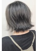 外ハネシルバーグレージュ/シルバーアッシュ/ボブ【レセ南柏店】