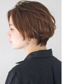 耳掛け　前下がり　ショートボブ　手入れ簡単　30代　40代　50代