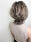 ☆グレージュ×モードボブウルフ　ブリーチ　イメチェン