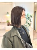 くびれヘア顔周り韓国レイヤーカット黒髪ショートミディアム/柏