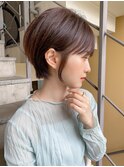 ショート×ハイライト白髪ぼかし×シルキーベージュ[心斎橋]