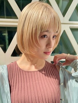 マックス フォー ヘアー(MAX FOR HAIR) 【デザインカラー】顔周りレイヤーボブ×ハイトーンカラー◎