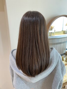 アンド ラ ブランシュ(&.La Blanche) ロングヘア/グレージュカラー/ココアベージュ/黒髪カタログ/大宮