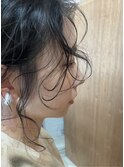 前髪パーマ/ウザバング/アッシュカラー/２０代/３０代/４０代