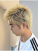 スパイキーショートブロンドカラー メンズショート 新宿