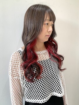 フォーク FOLK 【FOLK】透明感グレージュ&インナーピンク☆似合わせロング♪