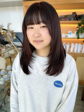 ユラギフロムユイマァル 水島店(YURAGI from YUIMARL) ピンクブラウン×レイヤーカット