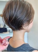 かきあげ前髪小顔まわりつや髪骨格補正丸みショートボブヘア