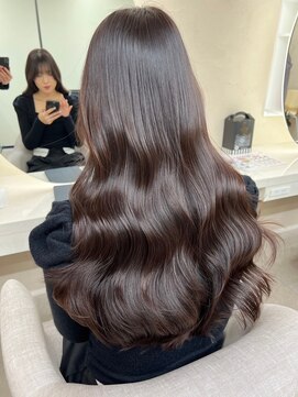 オズ 郡山桑野店(OZ) 黒髪ボブルフネビージュ小顔ワンレン