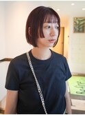 前下がりボブ 姫カット 透明感カラー
