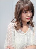 ミディアム ボブ ベージュ