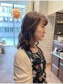 ゆるふわパーマ　ミディアムスタイル