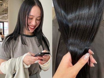 エイチ 梅田(H)の写真/従来のストレートとは仕上がりが違う！好みの質感を叶えながら素髪のような自然なストレートに◎
