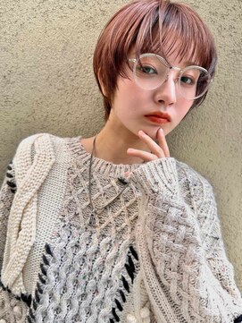 ミンクス 青山店(MINX) 【MINX】くびれヘアアプリコットオレンジハイライトカラー表参道