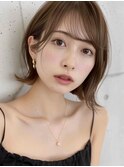 rileyワンカール外はねロブ×肌映えブラウンベージュ