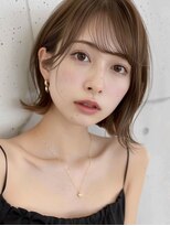 ライリー(riley) rileyワンカール外はねロブ×肌映えブラウンベージュ
