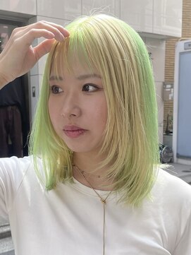 ミーム 原宿 表参道(meme) !ダブルカラーホワイトブロンド金髪ホワイトベージュ#原宿