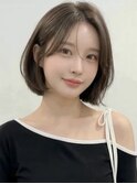 ダークアッシュセンターパートひし形丸みボブA10浦和30代40代