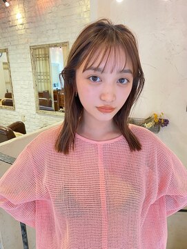 ユニカバイベル 御殿山店(unica by Belle) シースルーバング×くびれミディアム【似合わせカット】