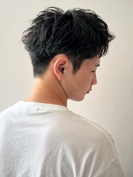 メンズサロンオー 宮崎(Men's salon O.) ツーブロック マッシュ ニュアンスパーマ 黒髪 ショートヘア