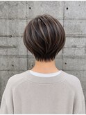 二子玉川/大人ショートヘア/上品ハイライト/白髪ぼかし/艶髪