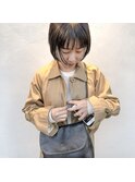 シンプルショート×前髪パッツン