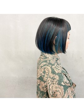 タグ(#tag) #ボブ×セクションカラーブルー