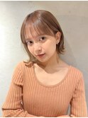 小顔前髪＊切りっぱなし外ハネミディ【Lond 中居】