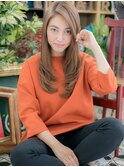 ゆらぎ斜めバング外国人風ロングレイヤーh戸田公園20代30代40代!
