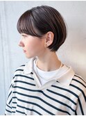 丸みショート_外ハネボブセクションカラー_ba364172