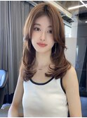 韓国ヘアレイヤーカット大人ガーリーワンホンヘアチョコレート