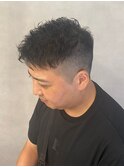 サイド刈り上げアップバング束感ショートカット【新大阪】