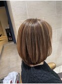 20代30代40代大人可愛いハイライトブラウンベージュアッシュ