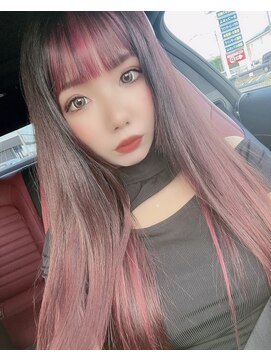 ヘアアンドメイク サファイア 豊橋店(ヘア&メイク SAPPHIRE) #ピンク#メッシュ#アクセント#カワイイ#プルエクステ