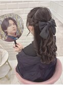 編み込みハーフアップ×量産巻き♪♪まゆ