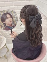 編み込みハーフアップ×量産巻き♪♪まゆ