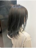 レイヤーカット大人可愛い透明感立体感オリーブカラー20代30代