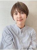 イメチェン外ハネボブ美髪ワイドバングレイヤーショート/大宮