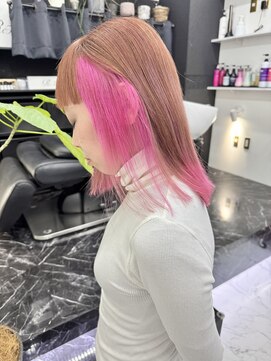 チュダック(ChuDuck) 韓国風《インナーピンク》ハイトーン/ケアブリーチ/ダブルカラー