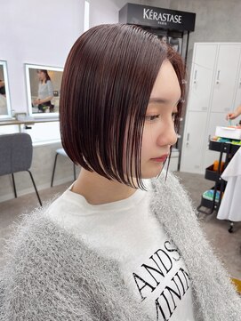 リミットバイアフィナー 大宮店(limit by Afinar) ボブ/切りっぱなしボブ/ワインレッド