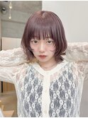 ピンクパープル×レイヤーボブ