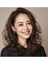 フラッグ(flag) 髪質改善トステアカラー×やわらかカール|大人上品ミディ